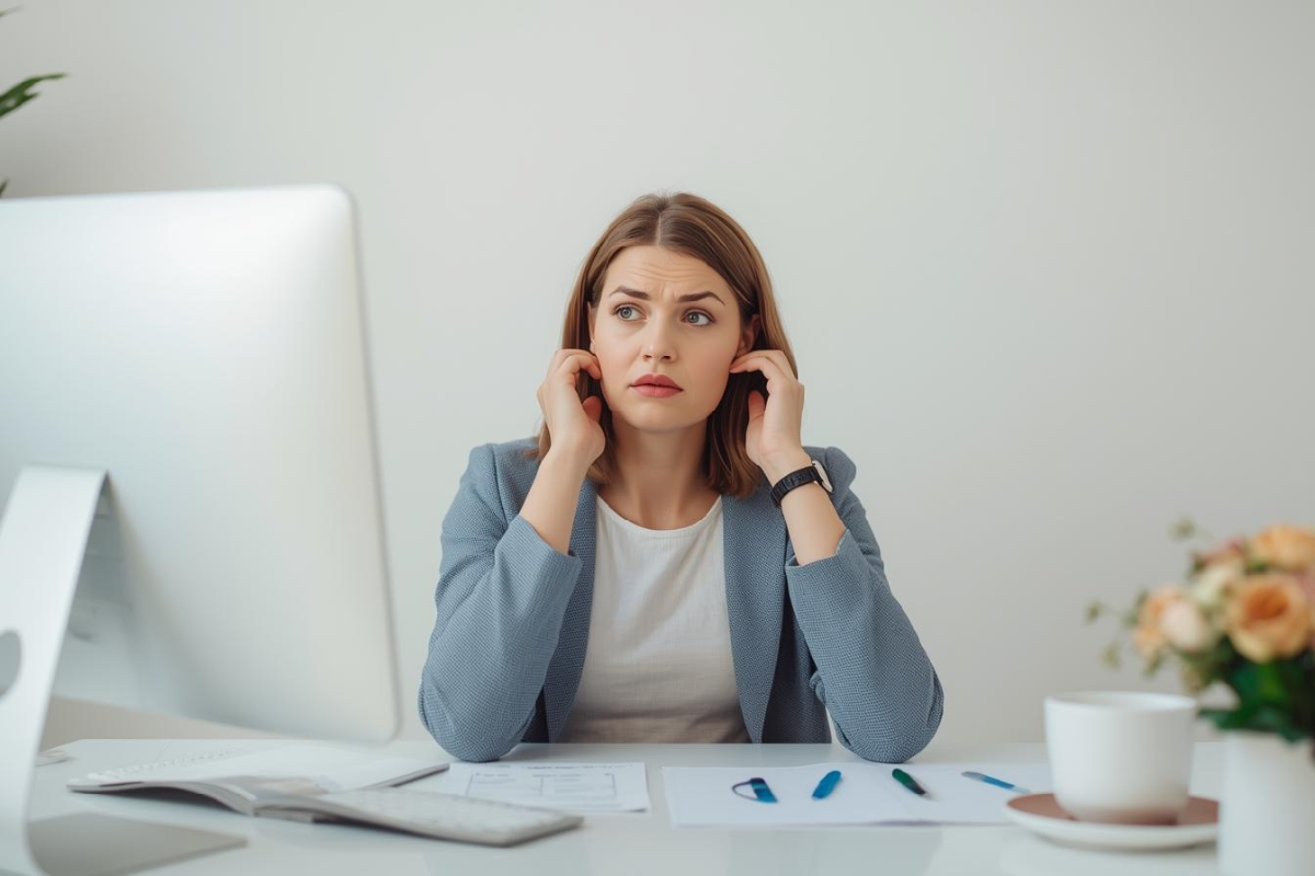 Persona confusa davanti a computer senza formazione - improvvisazione settore wedding