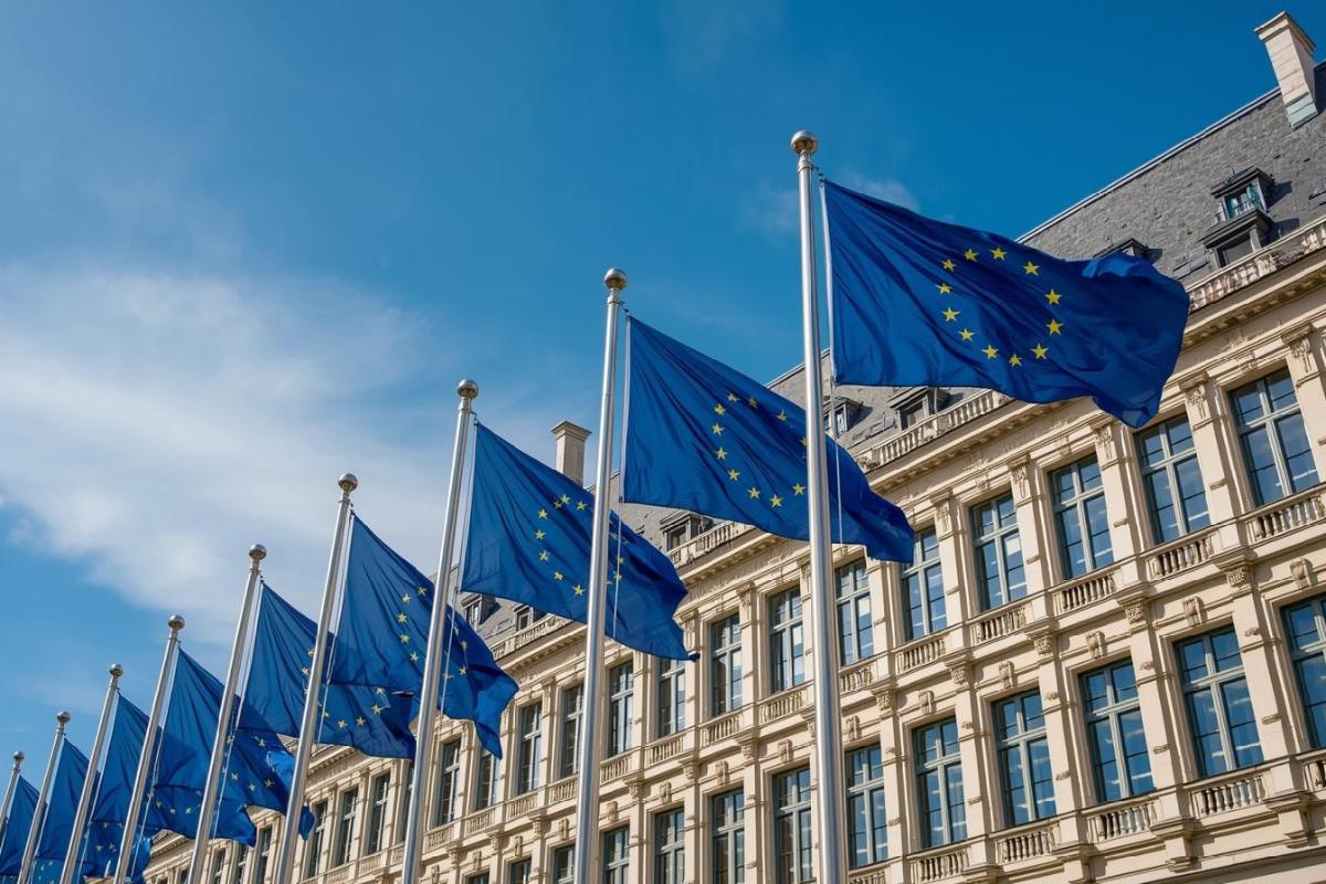 Edificio istituzionale europeo bandiere dialogo enti - enti istituzioni interlocutore credibile